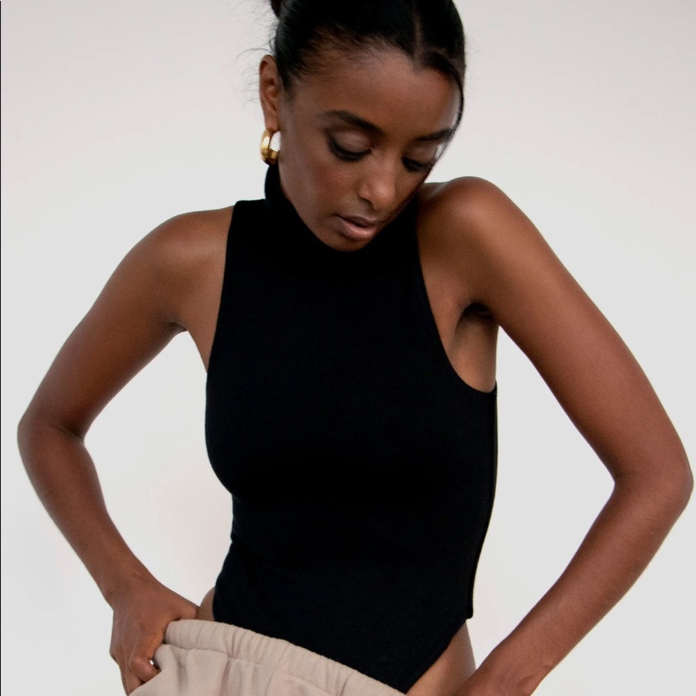 Re Ona Signature Sleeveless Turtleneck Bodysuit